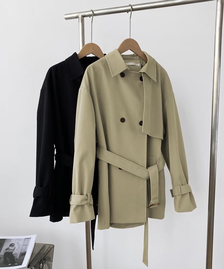 back button short trench coat/2color