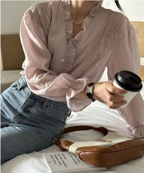 airy v neck blouse/3color(ネコポス)