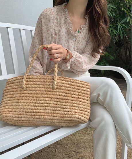 flower V neck chiffon blouse/3color