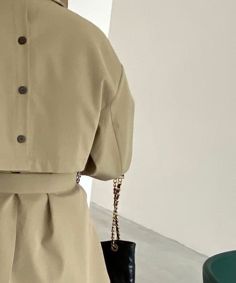 back button short trench coat/2color
