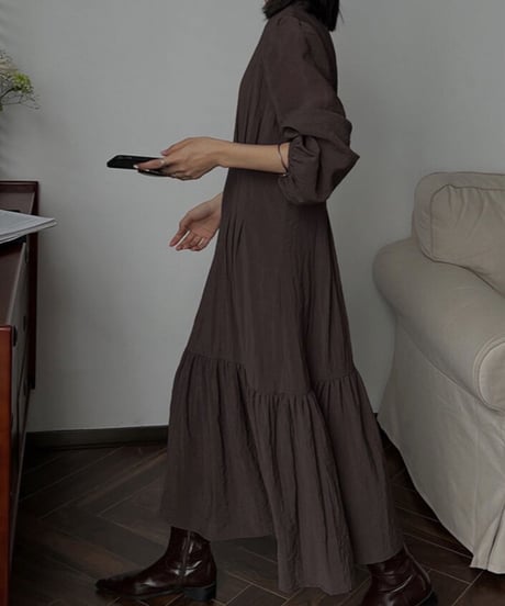 chiffon long dress/2color