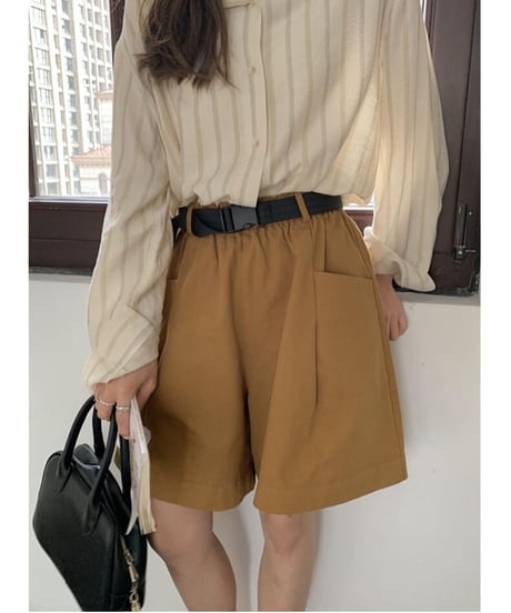 half work pants & belt/3color