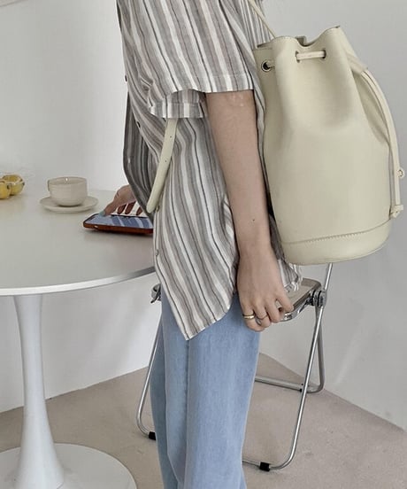 linen 100% stripe shirt/2color