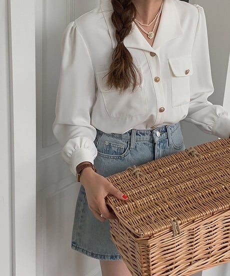 open collar classic shirt/2color