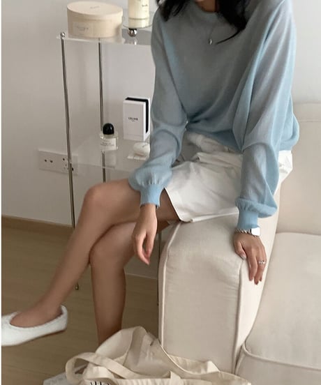 [OUTLET]linen blend sheer long-T/3color(ネコポス)