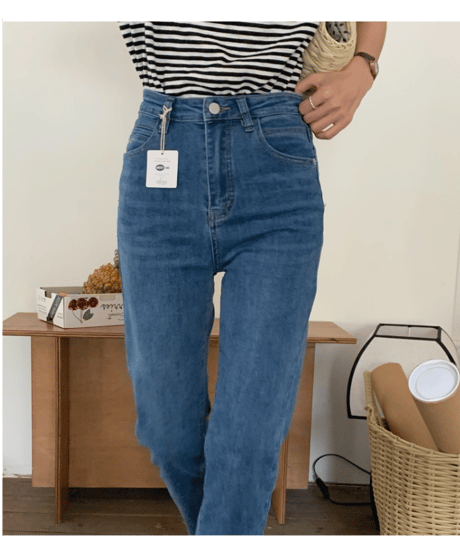 (meet me)cropped slim denim pants
