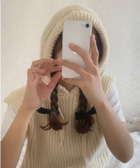 [OUTLET]hoodie knit vest/3color