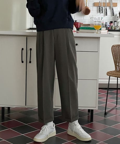 roll-up tuck slacks/3color