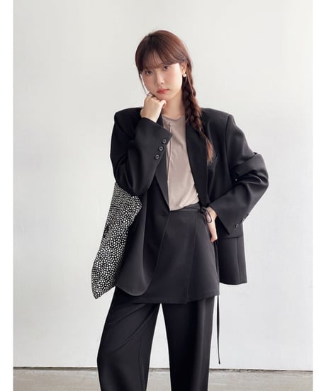 2way wrap layer slacks/2color