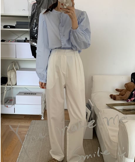 [OUTLET]frill volume sleeve blouse/2color
