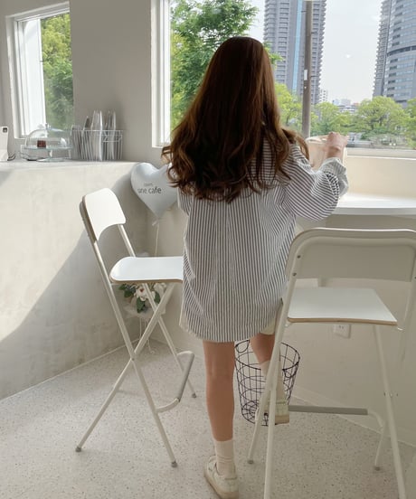 stripe over shirt/3color