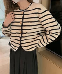 border piping knit jacket/2color