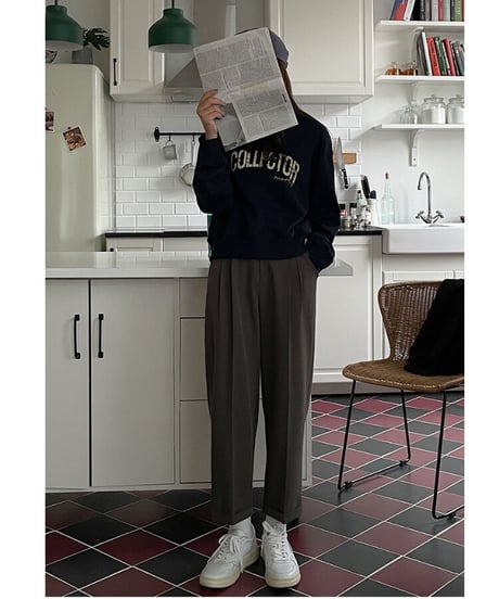 roll-up tuck slacks/3color