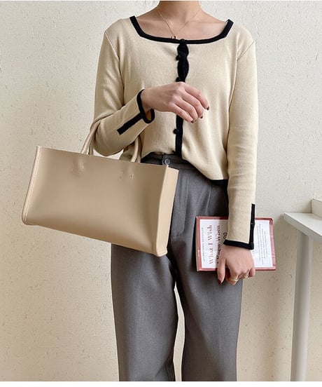 [OUTLET]square basket bag/4color