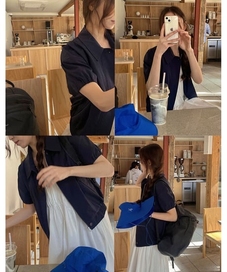 half sleeve blouson/2color