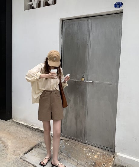 [OUTLET]high-waist short pants/2color