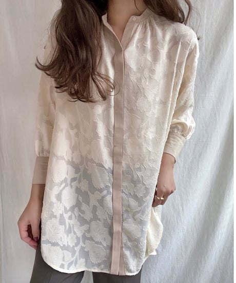 2way sheer jacquard shirt/2color