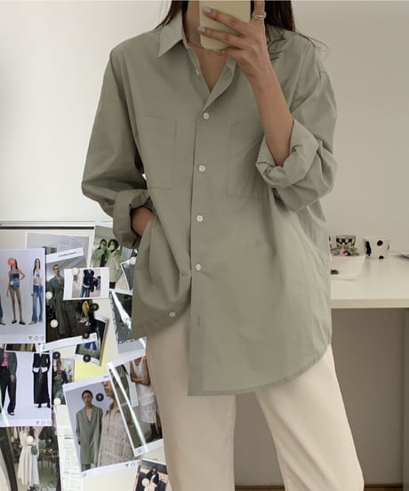 [OUTLET]double pocket color shirt/5color