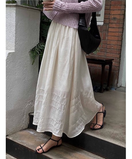 Tencel long skirt/2color