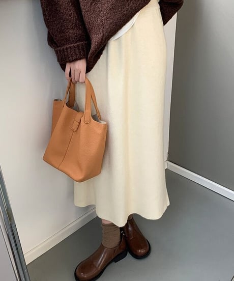 knit long skirt/4color