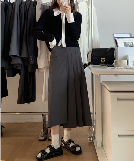 asymmetry design skirt/2color