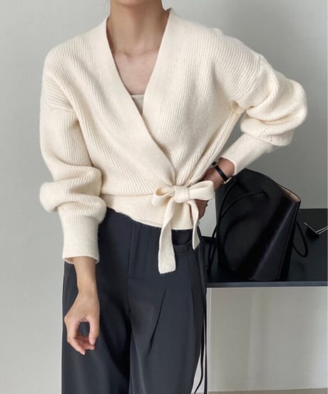 cache-coeur ribbon knit/3color