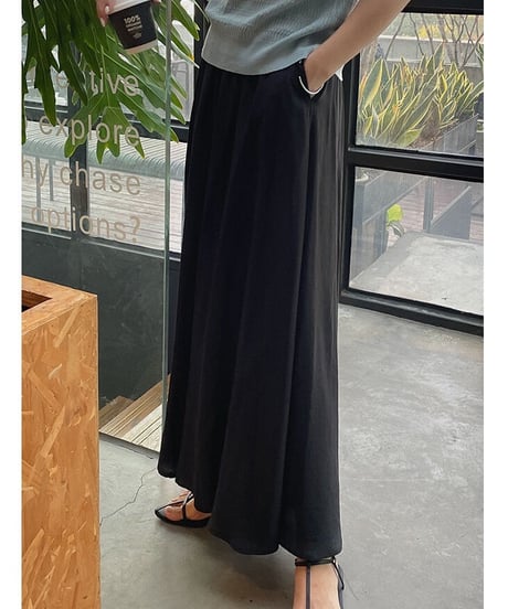 satin flare pants/2color