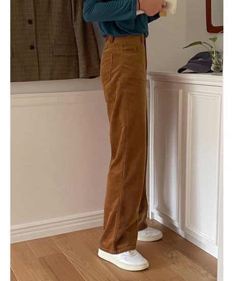 corduroy straight pants/4color
