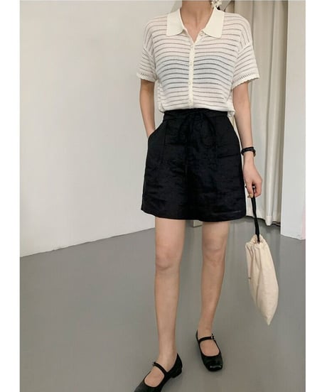 sheer border shirt/2color