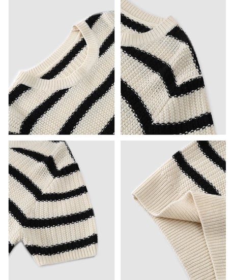 wool blend border knit tee/2color(ネコポス)