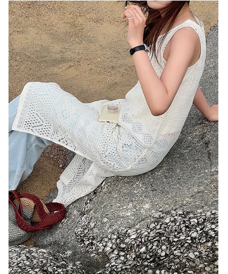 【期間限定】lace long tank top dress/2color（ネコポス）