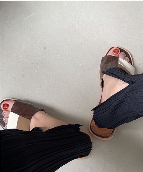 patchwork design sandal/2color