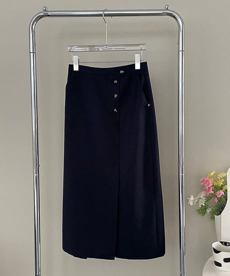 button pencil skirt/3color