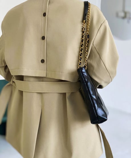 back button short trench coat/2color