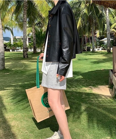 eco leather basic jacket/3color