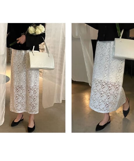 lace long skirt/2color