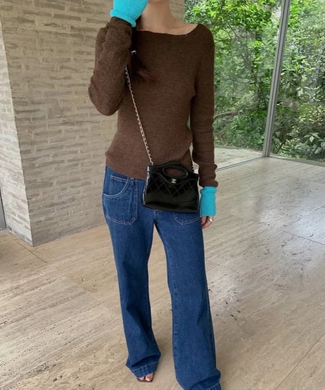 bi-color simple knit/2color(ネコポス)