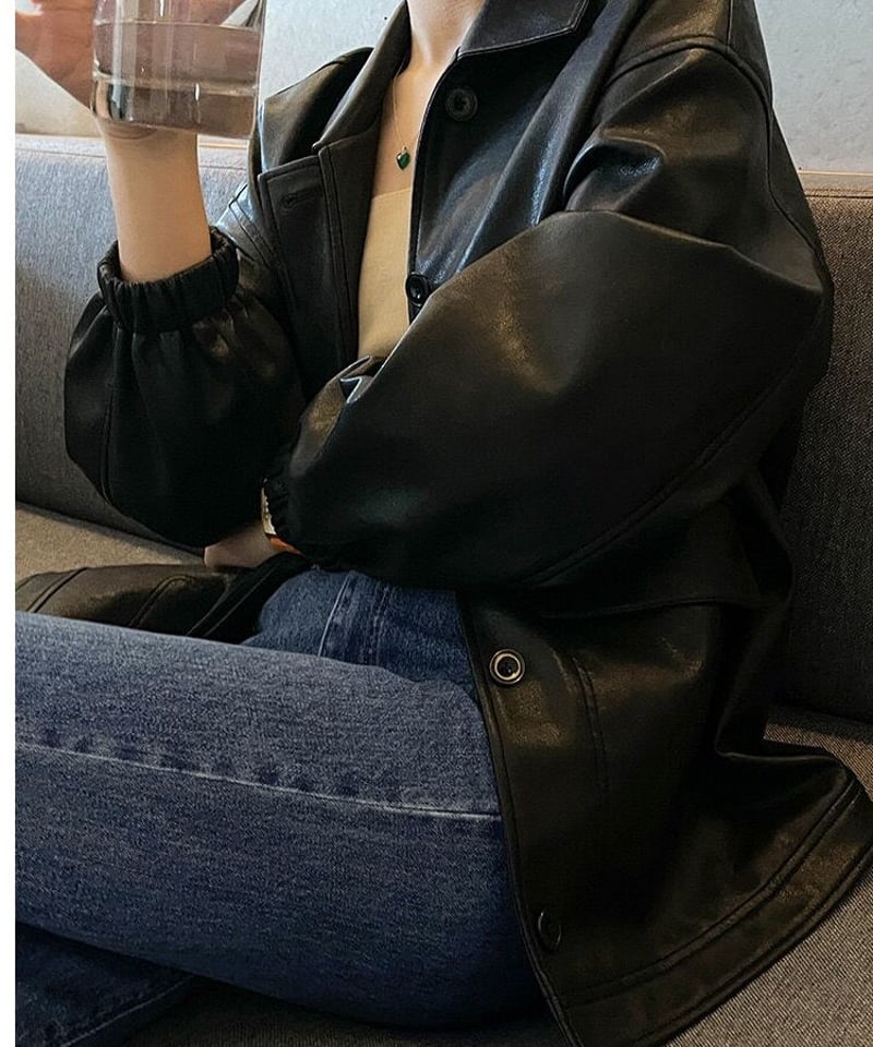 eco leather over blouson | as.style