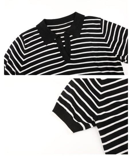 border skipper knit tee/2color