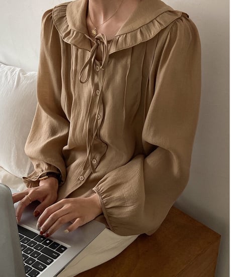 feminine collar blouse/2color