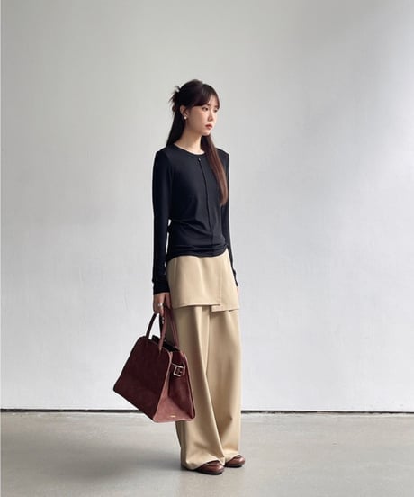 2way wrap layer slacks/2color