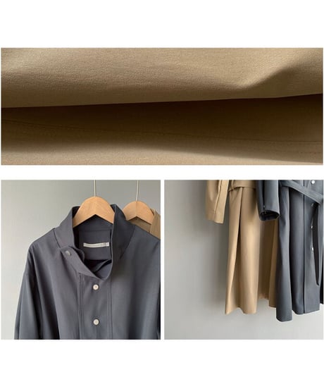 stand collar trench coat/2color