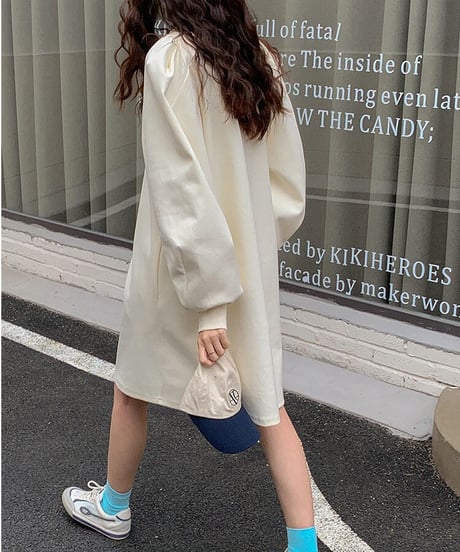 balloon sleeve middle one-piece/2color