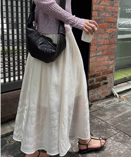 Tencel long skirt/2color