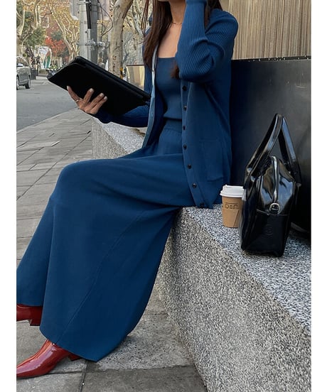 （Set up）semi flare long skirt/3color