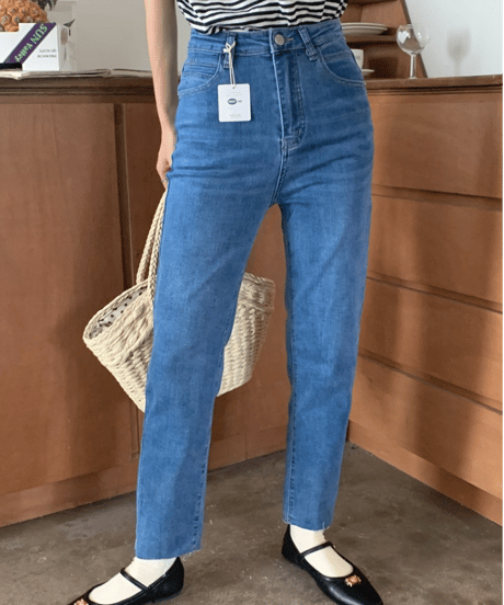 (meet me)cropped slim denim pants