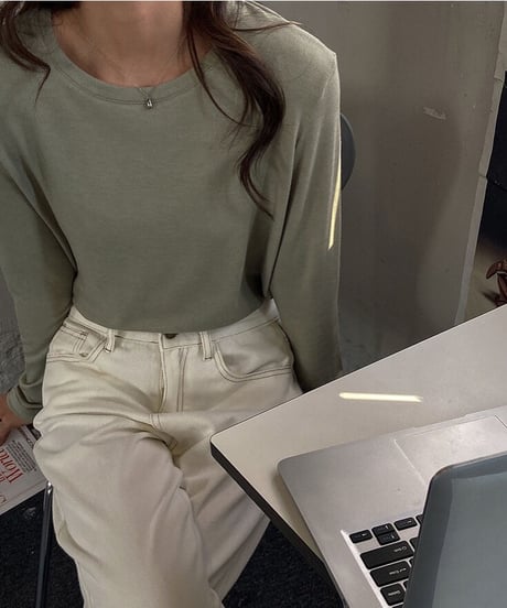 [OUTLET]color crew neck tops/6color