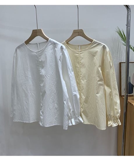 cotton simple blouse/2color(ネコポス)