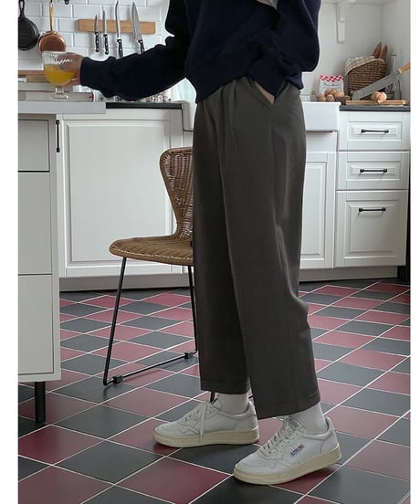 roll-up tuck slacks/3color