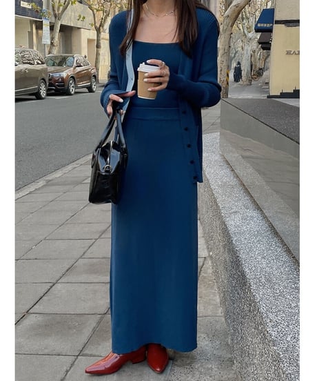 （Set up）semi flare long skirt/3color